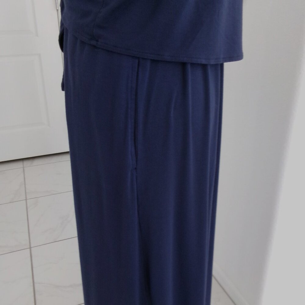 SOMA Navy Blue Soft Stretchy Popover Maxi Dress with Pockets M - Picture 8 of 14
